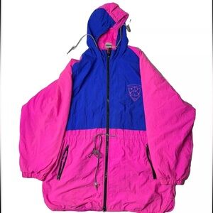 Vintage Juniors Large Ocean Pacific OP Purple Pink Windbreaker Jacket Has Stains